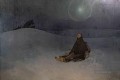 Star 1923 Winter Night Woman in Wildness Wolf